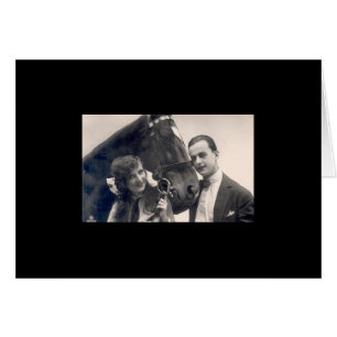 Pareja y caballo vintage