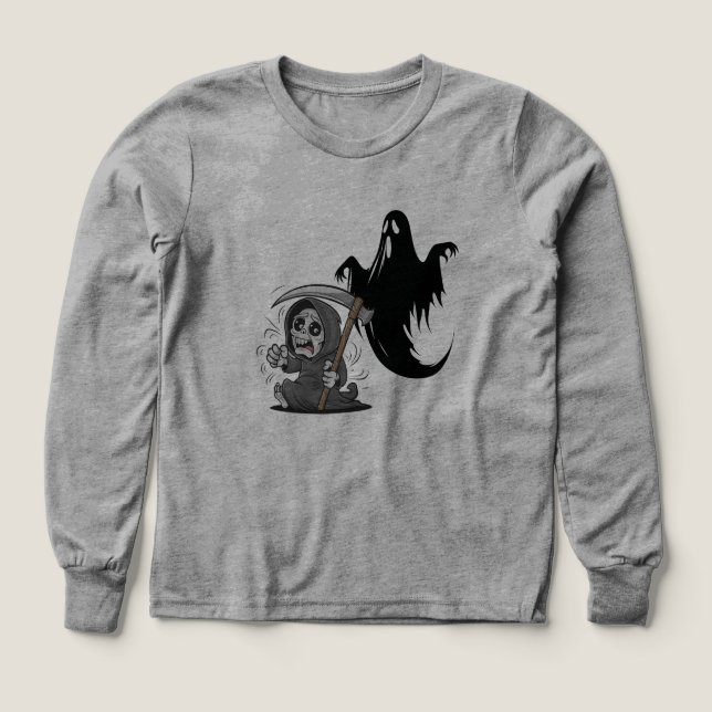 Pareja y fantasma espantados. (Diseño frontal)