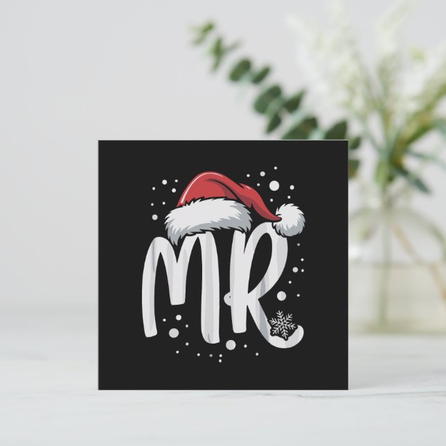Parejas a juego Sr Sra Boda Navidad Santa Feo  (Anverso de pie)