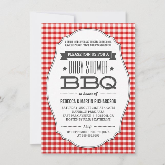 Parejas BBQ Beber Invitaciones a la ducha (Anverso)