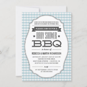 Parejas BBQ Boy Baby Shower Invitaciones