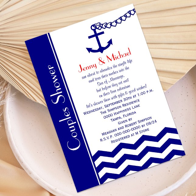Parejas Bodas de Codo Ducha Invitaciones Marina Az (Subido por el creador)