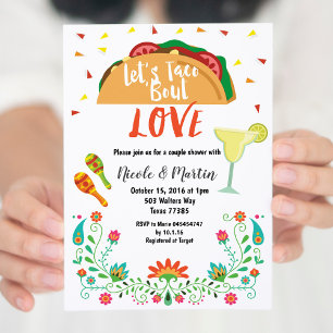 Parejas Bodas Ducha Invitación Fiesta con Taco