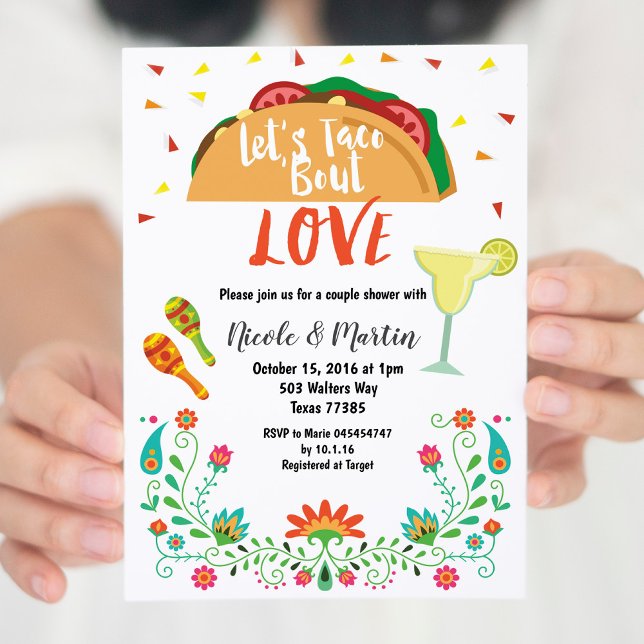 Parejas Bodas Ducha Invitación Fiesta con Taco (Subido por el creador)