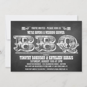 Parejas Bodas Ducha Invitaciones a la barbacoa