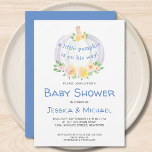 Parejas Calabaza Niños Invitación a Baby Shower
