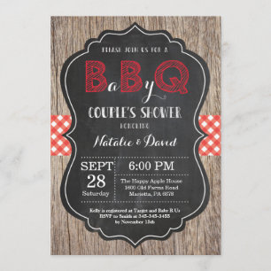 Parejas de barbacoa Invitación a la ducha Bebé Q B