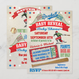 Parejas De Béisbol Bebé Revelan Invitaciones De Du