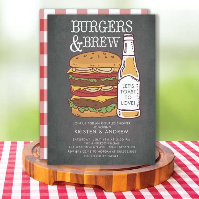 Parejas de Burgers & Brew Invitación a la ducha (Subido por el creador)