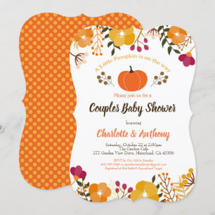 Parejas de calabaza invitación a la ducha de bebé