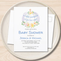 Parejas de calabaza Invitación postal Baby Shower