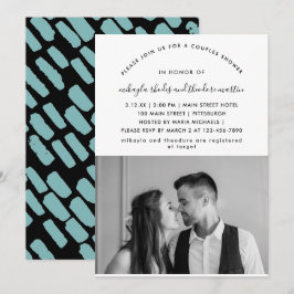 Parejas de guión moderno ducha Invitación a la fot