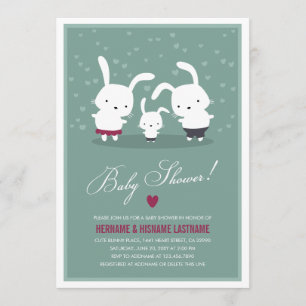 Parejas de la familia Bunny Invitación a Baby Show