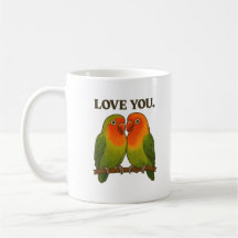 Parejas de Lovebirds para Siempre - Tazas y Vajill