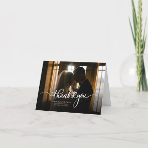 Parejas del día de la boda Foto agradecimiento esc