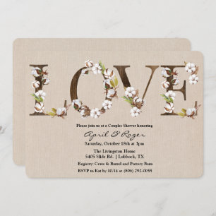 Parejas Ducha Invitación al Alfabeto de Algodón