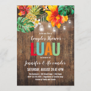 Parejas Duchan Invitación Luau