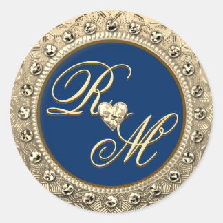 Parejas personalizadas Monograma Sello de oro