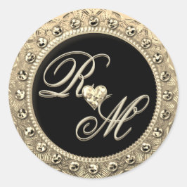 Parejas personalizadas Monograma Sello de oro