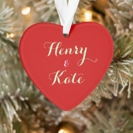 Parejas Personalizadas Ornamento Cardíaco Acrílico