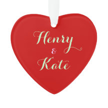 Parejas Personalizadas Ornamento Cardíaco Acrílico