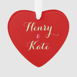 Parejas Personalizadas Ornamento Cardíaco Acrílico