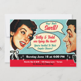 Parejas realmente retro Invitación a la ducha