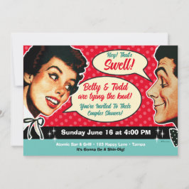 Parejas realmente retro Invitación a la ducha - ro