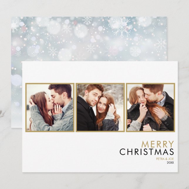 Parejas Simples Modernas 3 Fotocollage Navidad (Anverso / Reverso)