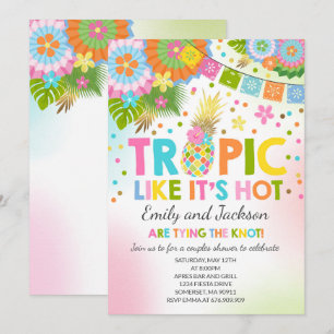 Parejas Tropicales Ducha Invitación a Ducha Tropic