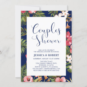 Parejas Tropicales Modernas Invitación a la ducha 
