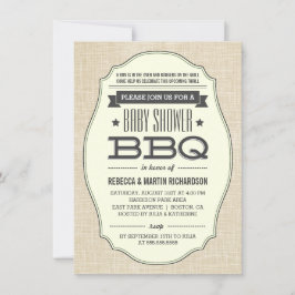 Parejas Vintage BBQ Baby Shower Invitaciones
