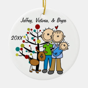 Pares con el ornamento del personalizado del bebé