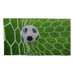 Pares de la bola y de la red de fútbol de fundas