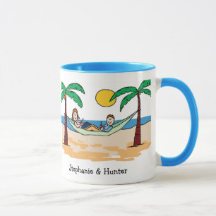 Pares de la luna de miel - taza personalizada del