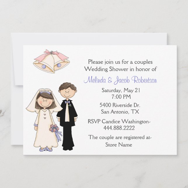 Pares de novia y del novio que casan la invitación (Anverso)
