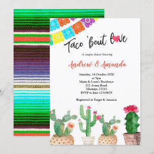 Pares del cactus que casan la invitación de la