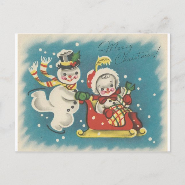 Pares del muñeco de nieve de las Felices Navidad (Anverso)