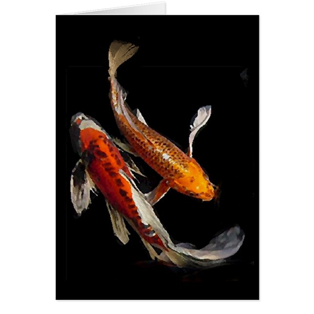 Pares dramáticos de Koi con proverbio japonés (Frente)