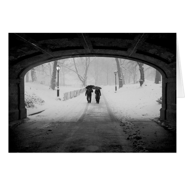 Pares en la nevada, Central Park (Anverso (Horizontal))