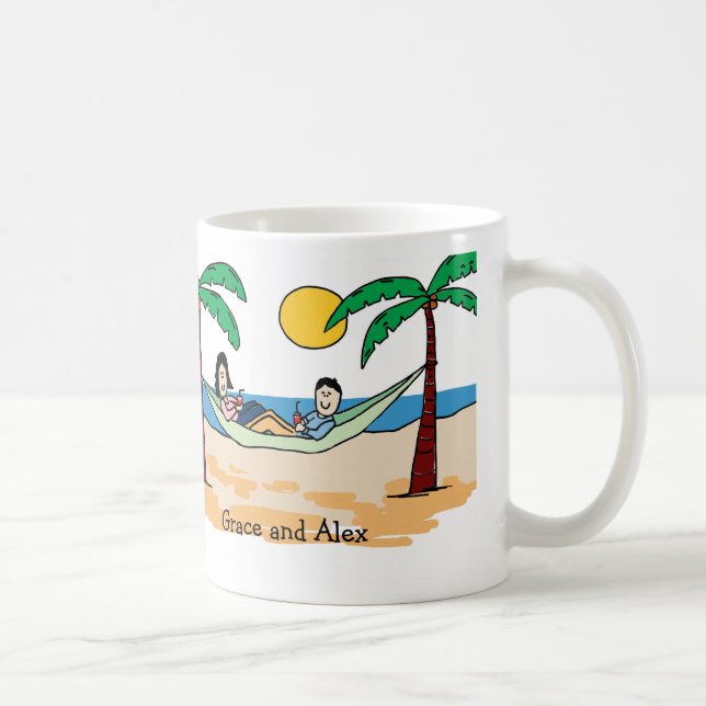 Pares en la taza personalizada vacaciones del (Derecha)