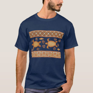 Pares hawaianos de camiseta tribal de la tortuga