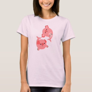 Pares lindos de camiseta de las mujeres de Merpigs