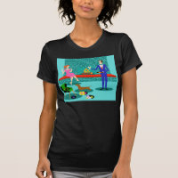 Pares retros con la camiseta del perro
