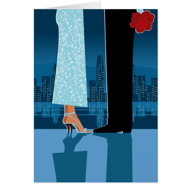 Pares románticos en ciudad (Frente)