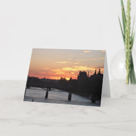 París al atardecer tarjeta de saludo en blanco