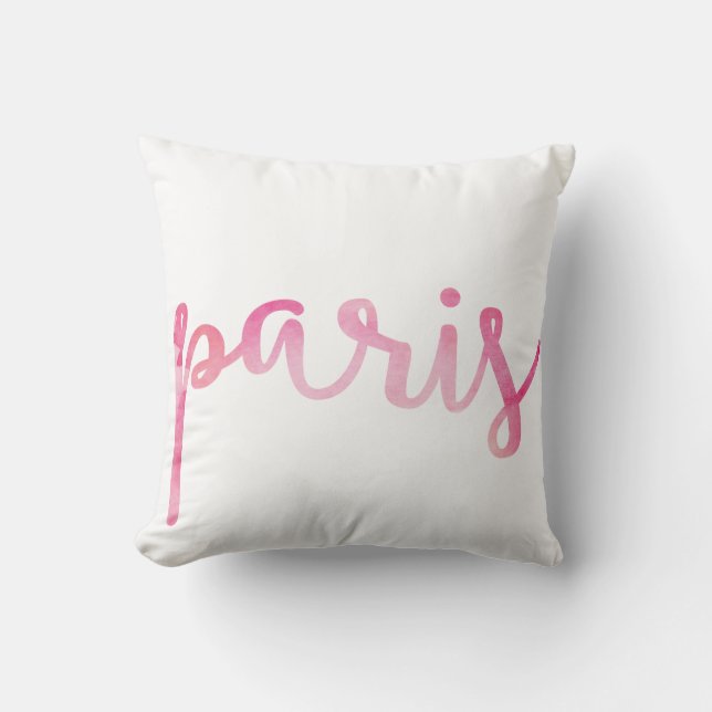 París - almohada de tiro moderna de la acuarela (Anverso)
