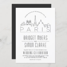 París, Boda de Francia | Invitación estilizada a l