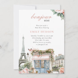 París Bonjour Bebe Invitación a Baby Shower