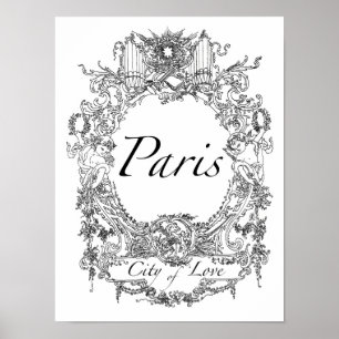 París: Ciudad del ilustracion del arte del poster